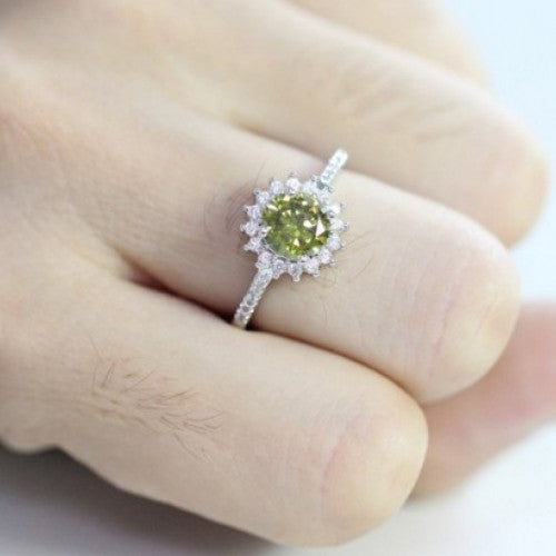 Stones CZ Diamond Emerald Ring